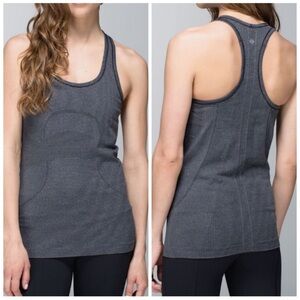 Lululemon Gray Striped Swiftly Tech Racerback Tank Top